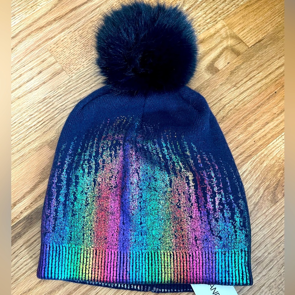 Adrienne Landau wool hat with faux fur trim - Brand New with Tags